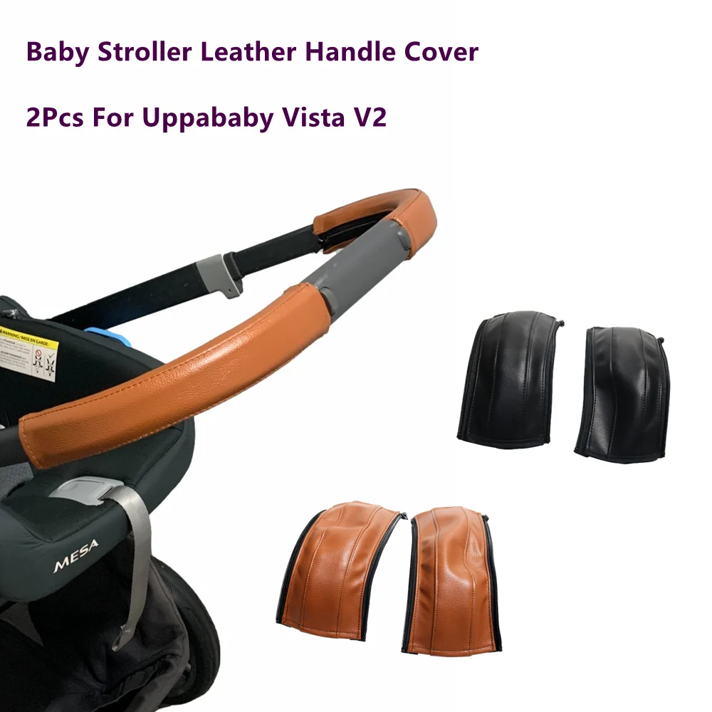 Baby Stroller Leather Armrest Cover For Uppababy Vista V 1/ 2 Handle Bumper Sleeve Case Bar Protective Covers Pram Accessories