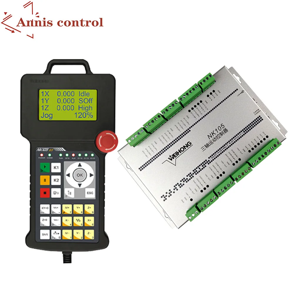 NK105 G2 G3 sistema di controllo del movimento CNC a 3 assi a 4 assi fai-da-te macchina per incisione del legno controller offline tipo maniglia WEIHONG