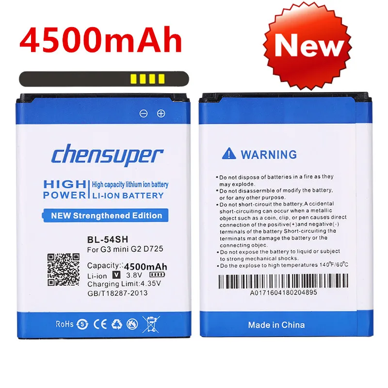 

2pcs/4500mAh BL-54SH Battery For LG Optimus G3 Beat G3mini G3 mini G3S B2MINI D725 D728 D729 D722 D22 BL-54SG Battery