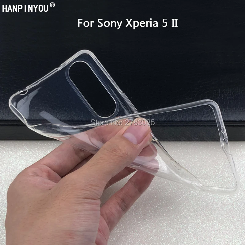 For Sony Xperia 5 II Xperia5ii Slim Crystal Clear Transparent Soft TPU Back Case Protection Skin Camera Protect Cover