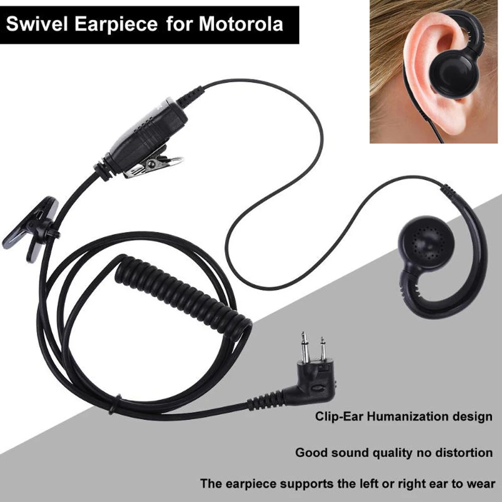 2pin หมุนหูฟังหูฟัง PTT Mic สำหรับ Motorola GP88S XTN446 XTN500 CLS1450 SP50 PRO2150 MV22CV M ประเภท2 Way วิทยุ