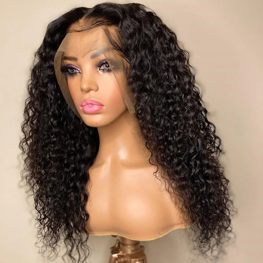 Simbeauty Indian Natural Curly 100% Human Hair Wigs with Baby Hair 200Density Pre Plucked 13x6 Lace Front Wigs Remy for Women