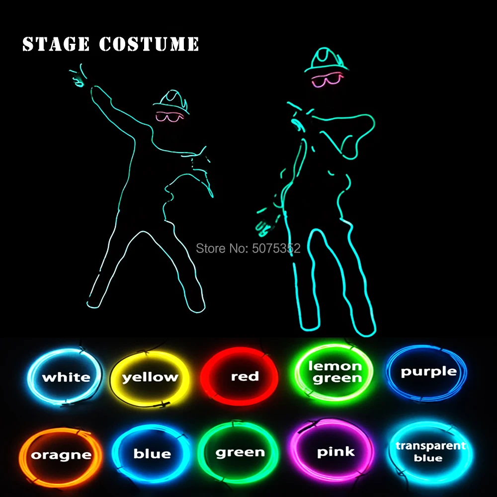 

10 Colors Options Night Club Led Costume Dance DJ Led Luminous Clothes Performance EL Costume Payday Carnival Flashing Clothes