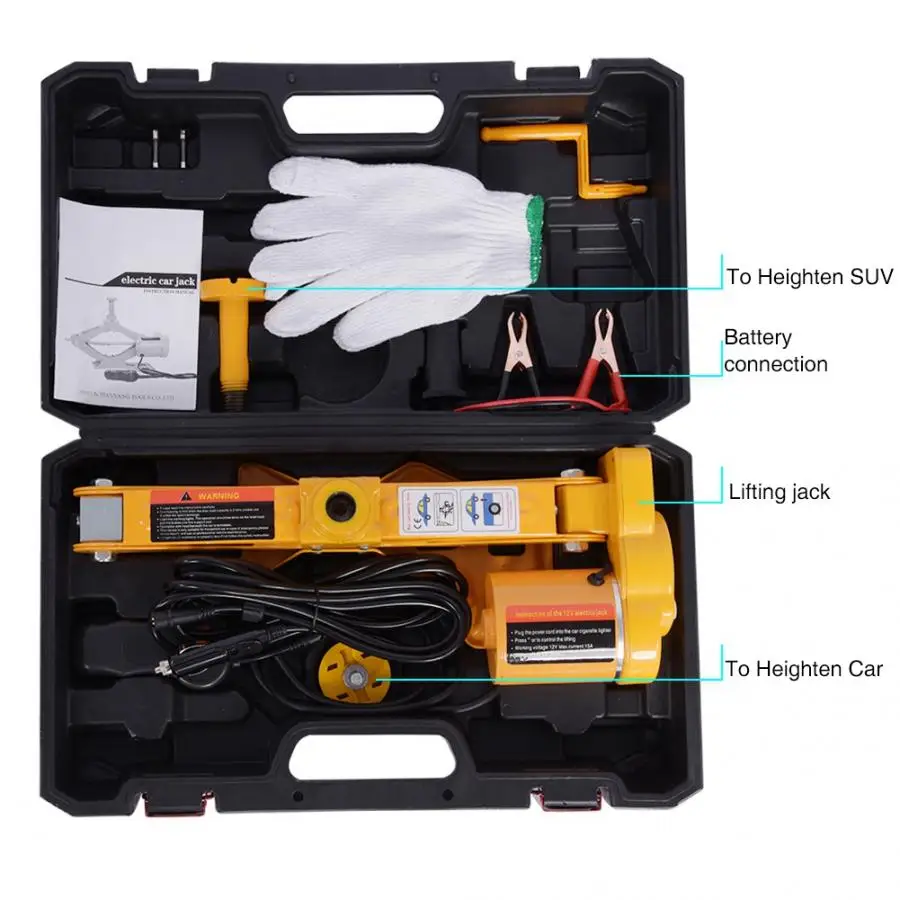 Martinetto elettrico per auto automobilistiche da 3 tonnellate 12 V CC Sollevamento SUV Van Garage e attrezzature di emergenza Martinetto elettrico automatico