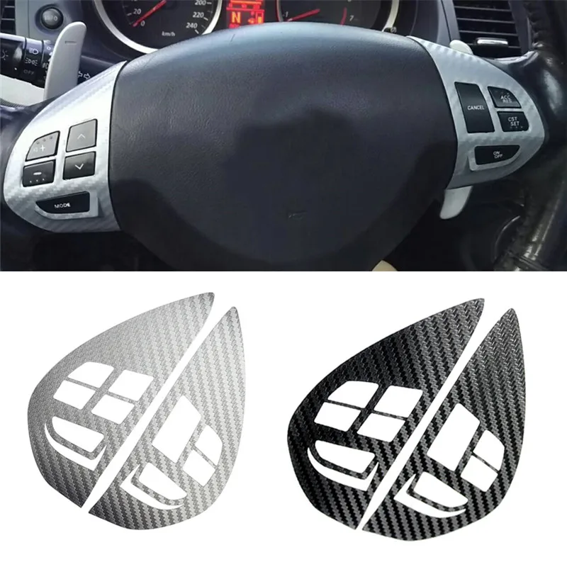 2PCS Carbon Fiber Steering Wheel Button Cover Stickers – For Mazda 6 2016-2017
