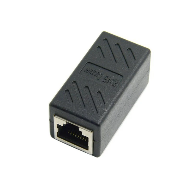 RJ45 Splitter Connector Adapter 1 to 2 Ways Ethernet Splitter Coupler Contact Modular Plug Connect Laptop Ethernet Cable