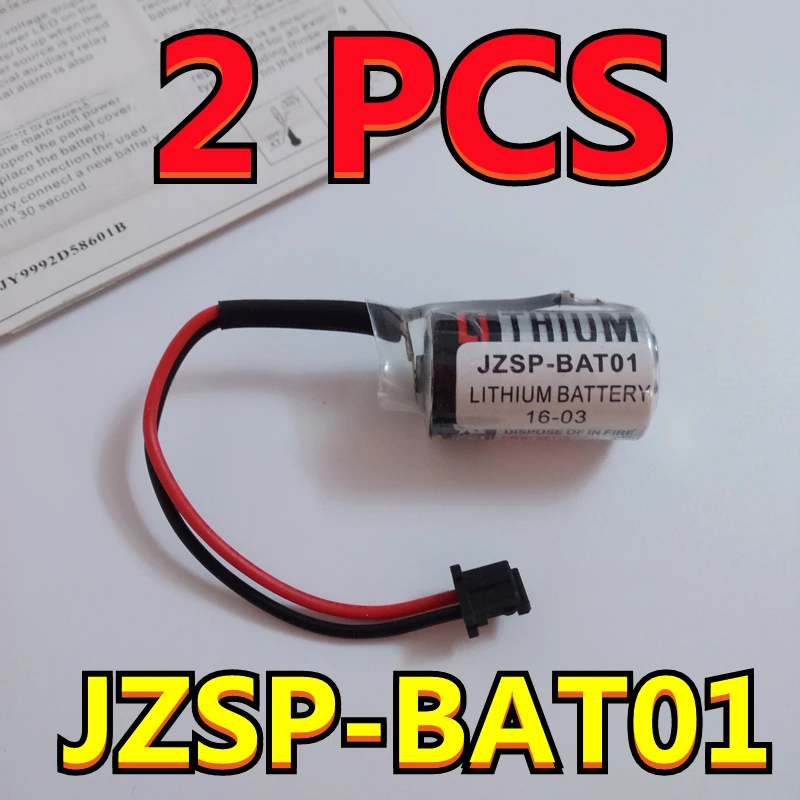 

(New Date!!) 2PCS Original Battery JZSP-BAT01 3.6V 1200mAh PLC Lithium Batteries With Black Plug ER3V