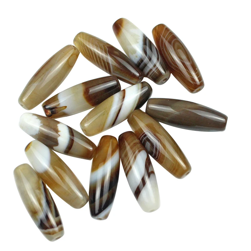 10*30mm Natural Brown Agates Oval Shape Beads Stones streak Rice Shape Handmade Bracelet Beads Accessory For Jewelry Making