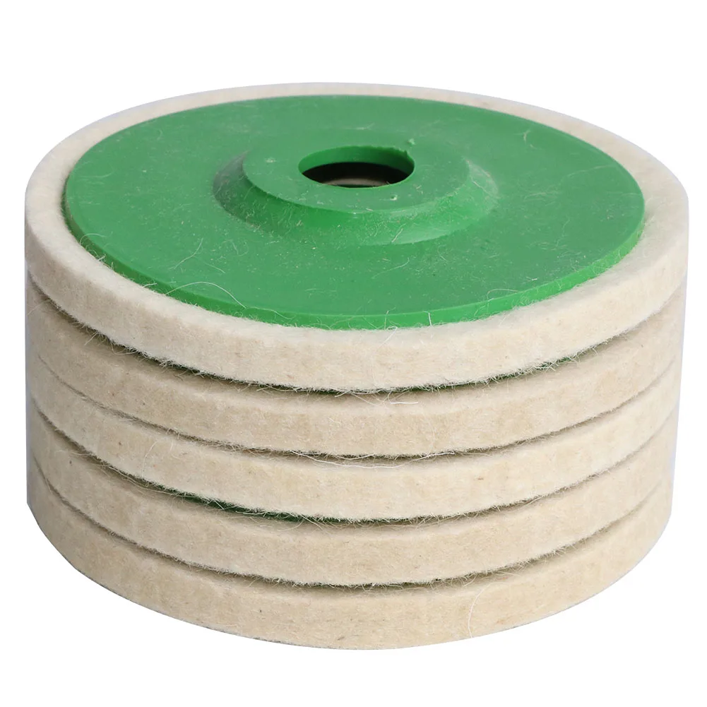 5 Inch 5PCS Wool Felt Polishing Wheel 125*22mm Angle Grinder Buffing pad Flap Disc for Metal Marble Glass Ceramics