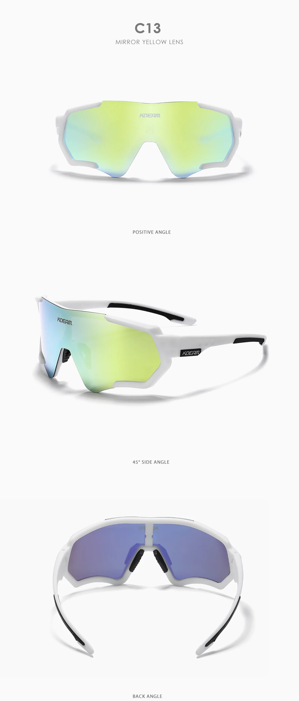 KDEAM Outdoor Sports Herren Sonnenbrille TR90 Polarisierte Sonnenbrille Flash Real Coating Sonnenbrille KD714 CE – Detail 33