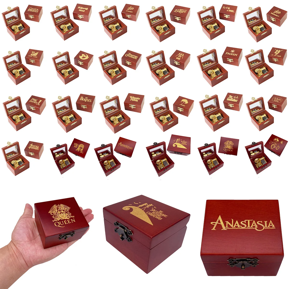 

Музыкальная шкатулка из аниме, резная деревянная музыкальная шкатулка с заводным механизмом, музыкальные подарки на Рождество, день рождения, День святого Валентина