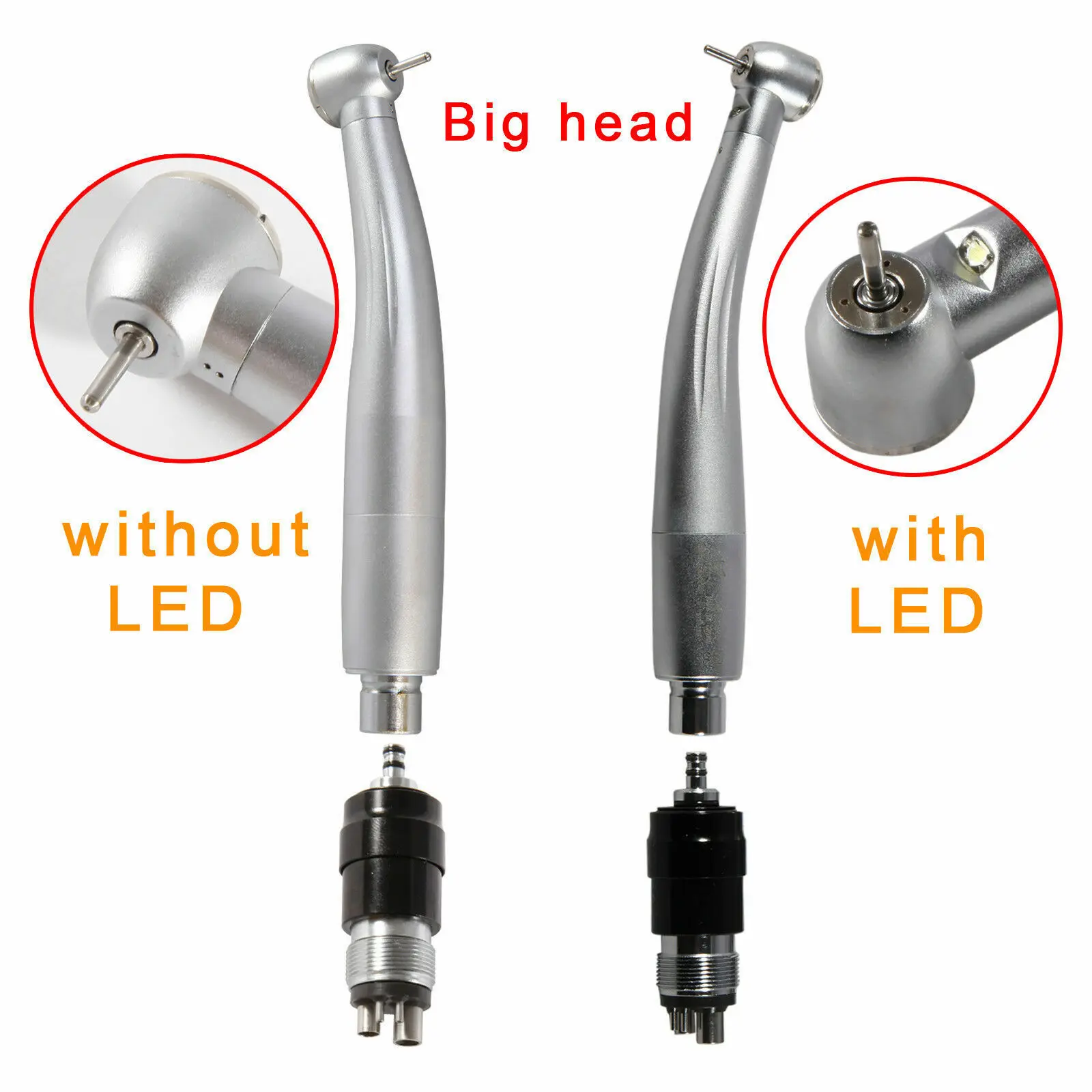 NSK Style Dental High Speed Big Head LED E-Generator /Non-LED Handpiece & Quick Coupler 4 Hole CHINA