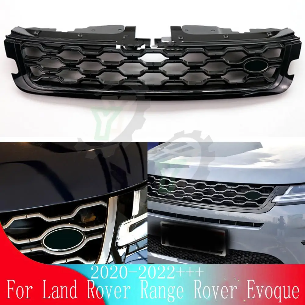 W/LOGO For Land Rover Range Rover Evoque L551 2020 2021 2022+ Car Accessory Front Bumper Grille Centre Panel Styling Upper Grill