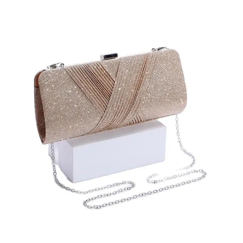 2023 Factory Price Women Bling Evening Bags Weave Patchwork Dinner Bags Party Chain Shoulder Bags Drop Shipping