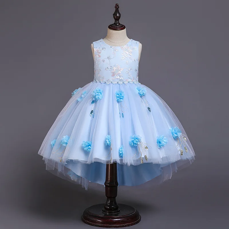 Flower Girls Dress 2021 Princess Sequin Dress 4-12 Years Kids Children Wedding Party Clothes Wear HO3120