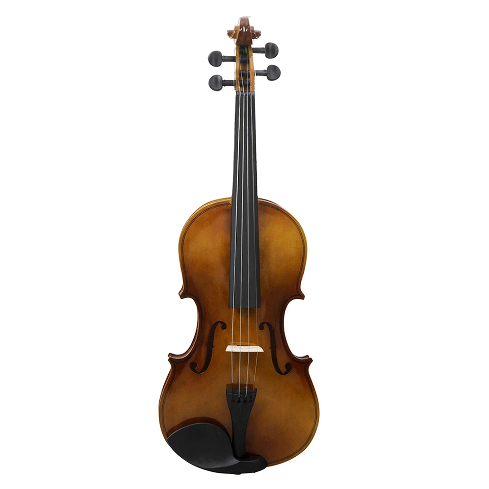 Violon acoustique rétro en bois naturel avec étui, instrument de musique professionnel, en tilleul, ABS, 4/4