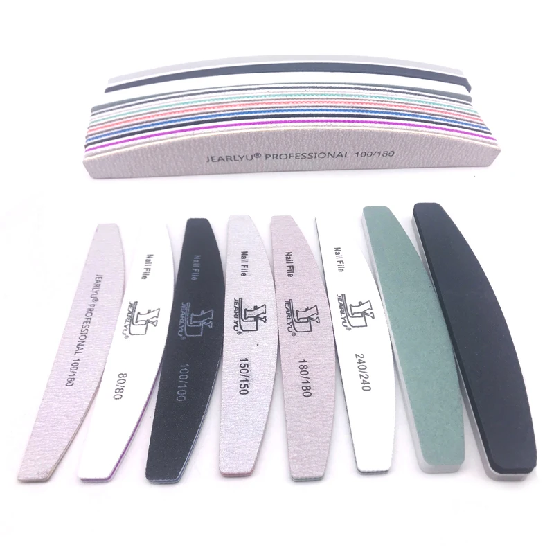 8Pcs/Kit Jearlyu Brand Nail Files Set Buffer Sanding Griting Nails File Polishing Salon Manicure Art Nail Accesserious And Tools