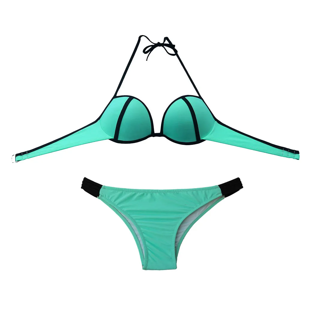 Imagem -02 - Verão Underwire para Mulheres Copos Conjunto de Biquíni Banho Maiô Biquinis Brasileiro Maiô Verde Atrevido Fundo Brasileiro