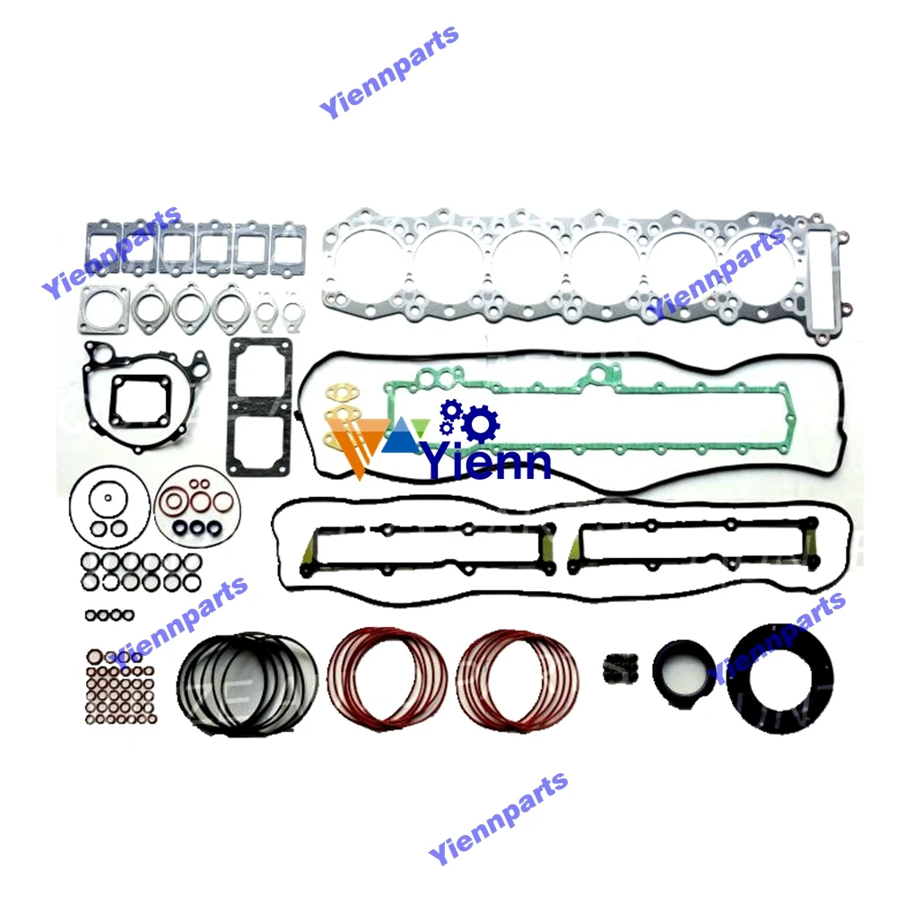 For Mitsubishi 6M60-1AT 6M60-T 6M61 Full Gasket Kit ME993467 ME994737 With Head Gasket ME13520 & Liner O-ring Seal FIT CAT PARTS