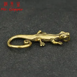 Vintage Copper Gecko Tea Set Small Ornaments Antique Brass Animal Figurines Tea Pet Desk Decorations Home Decor Accessories