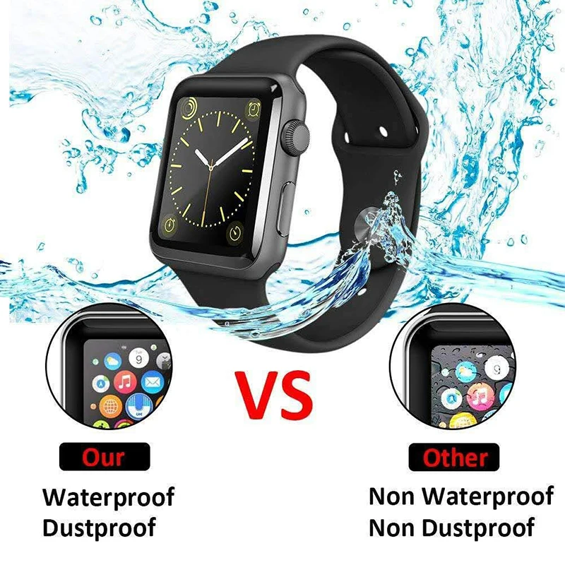 애플 워치 6 5 4 40mm 44mm 용 화면 보호기, 3D 풀 커브드 PET 소프트 강화 필름, Iwatch 3 2 38 42mm (유리 아님)