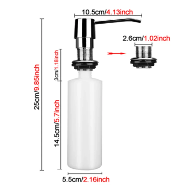 New 300ML Kitchen Soap Dispenser Sink Liquid Soap Bottle Bathroom Detergent Liquid Hand Wash Soap Dispenser Pumps