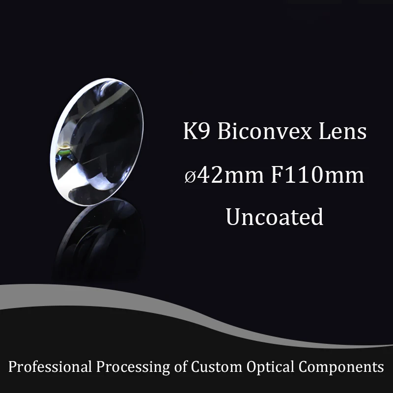 Glued Lens K9 Glass 42mm Diameter, 110mm Focal Length And 12mm Central Thickness Antireflective Coating On Optical Test Tools