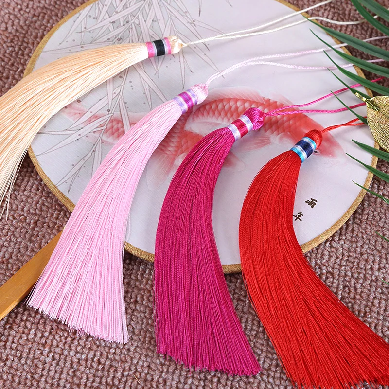 5Pcs/Set 16cm Rainbow Head Tassel Anti-wrinkle Ice Silk Tassels for Clothes Home Decoration Tassels DIY Handmade