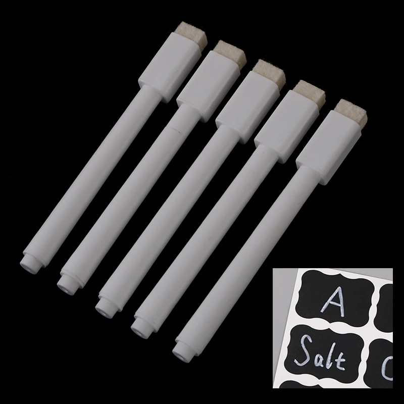 Caneta de giz líquido apagável/marcador, 3/5pçs branco para vidro, janelas, quadro-negro