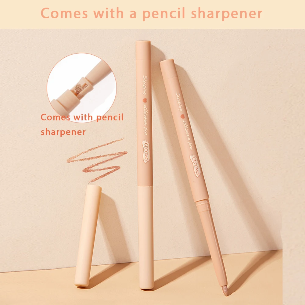 Pinkiou Eyeshadow Pencil Natural Matte Make Up Long Lasting Retractable Eye Liners Pen Set Waterproof Eyeliner Pen 2 Pieces