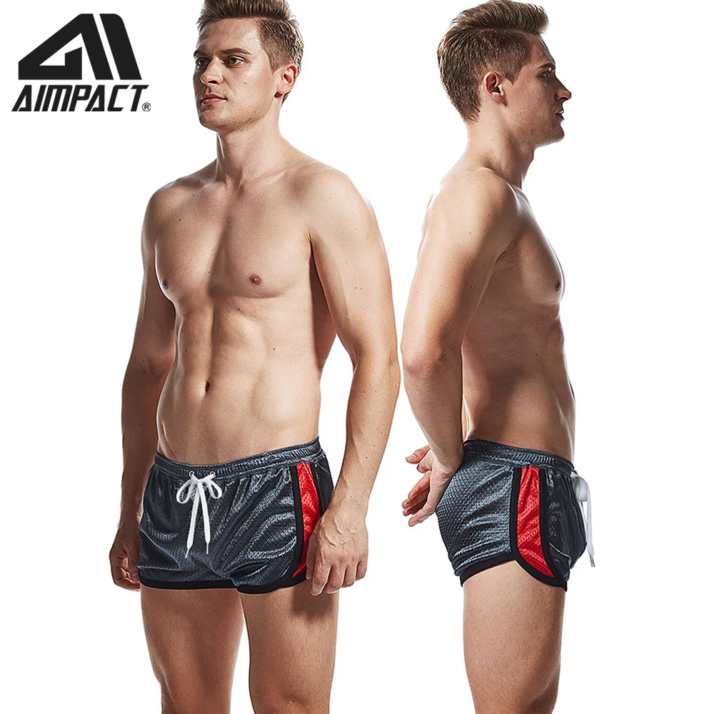 Aimpact-pantalones cortos de malla para hombre, Shorts deportivos transpirables de secado rápido para correr, trotar, gimnasio