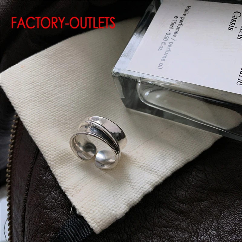 100% Authentic 925 Silver Color Fashion Simple Style Arc Shape Open Size Finger Ring For Women Party New Year's Jewelry