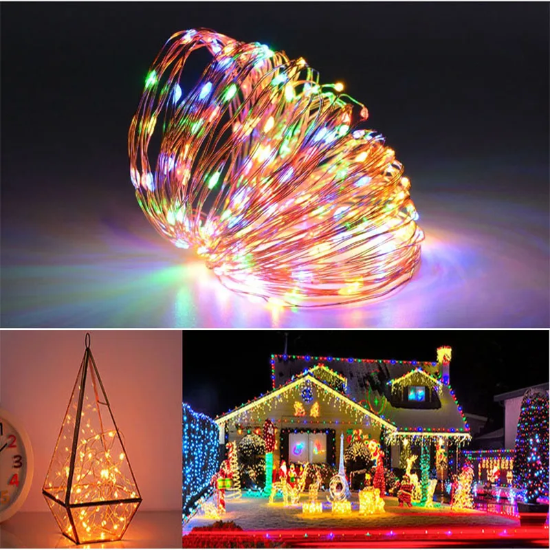 16 Colors Fairy Led String Lights USB/Battery powered 5m/10m Remote Control Christmas Garland Outdoor Wedding Xmas Party Decor