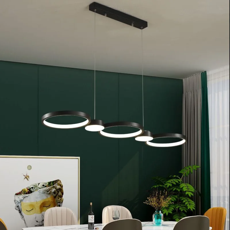 

Black Frame Modern Led Pendant Light for Living Room Dining Room Kitchen Decor Hanging Lighting Fixtures Indoor Pendant Lamp