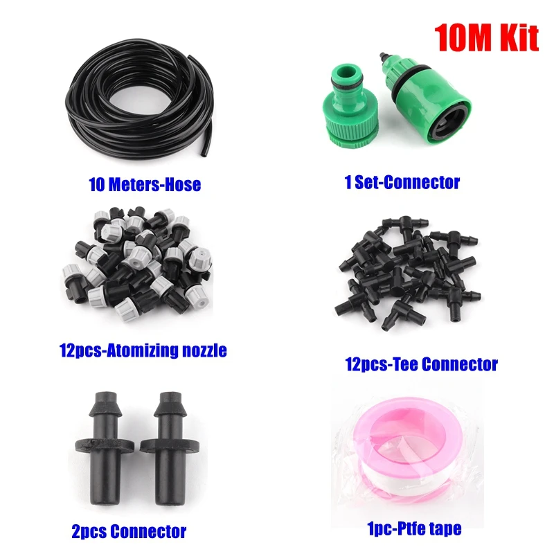 40m Garden Watering System Portable Automatic Drip Irrigation Kit Garden Watering Kits Site Dust Removal Cooling Spray Nozzle