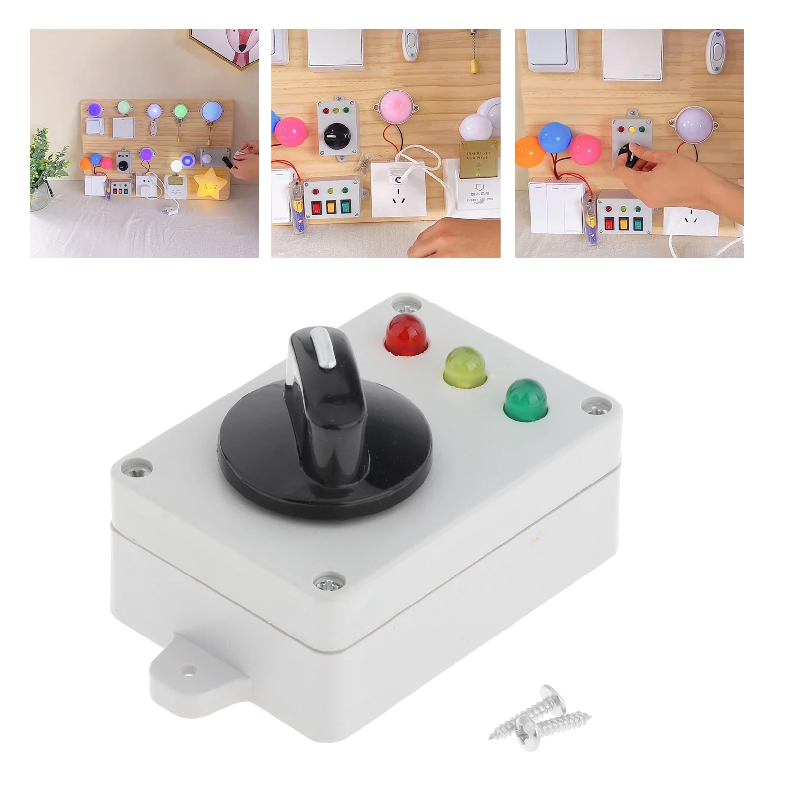 Mini Socket Switch LED Light DIY Busy Board Kit Accessory Learning Early Education Kids Child Toys Party Gift Pretend Play