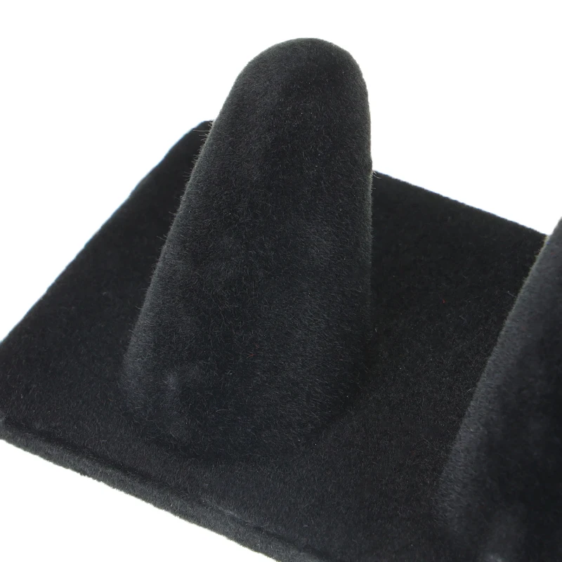 Fingertip Ring Stand Display, Jóias Titular, Showcase, Jewel Organizer, Black Velvet, Finger Cone, Novo