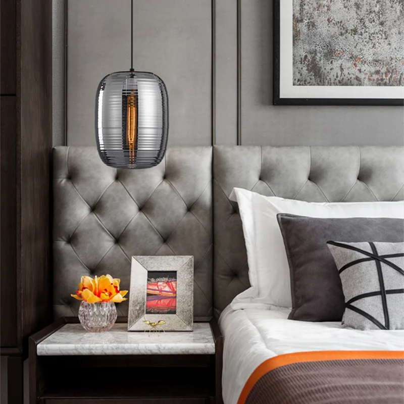 الزجاج المياه طباعة شفافة الشمال الحد الأدنى الحديثة قلادة أضواء غرفة الطعام الفن غرفة المعيشة دراسة غرفة نوم مصابيح LED