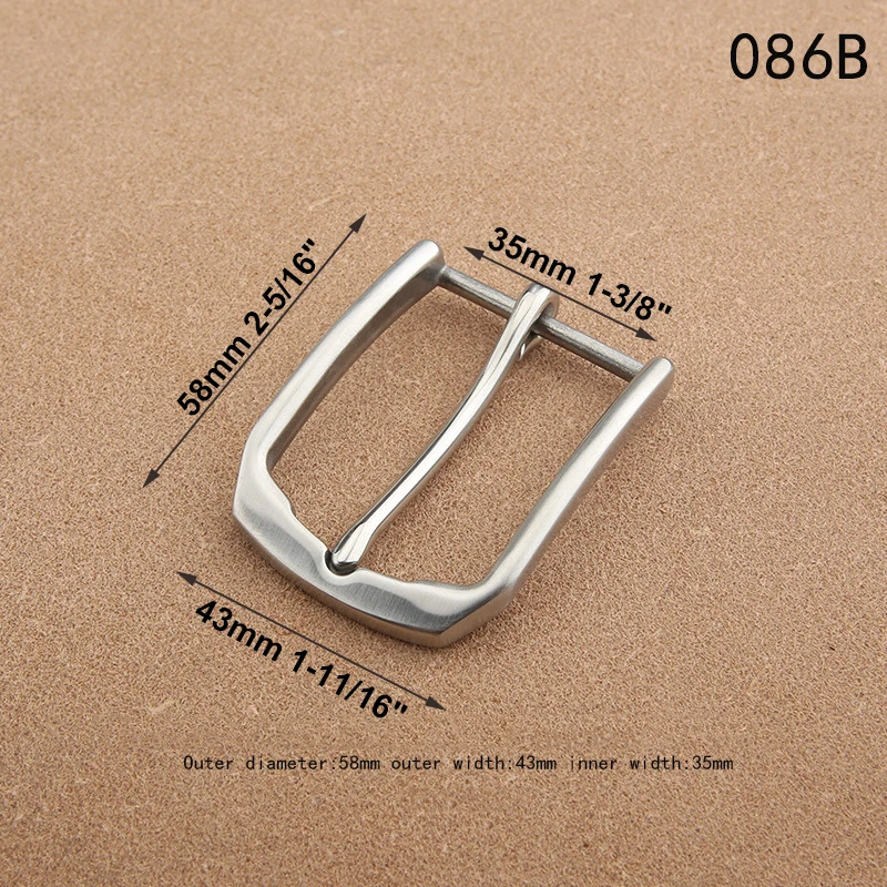 1pcs 304 Stainless Steel 35mm Belt Buckle End Heel bar Buckle Single Pin Heavy-duty For Leather Craft Strap Webbing Dog Collar