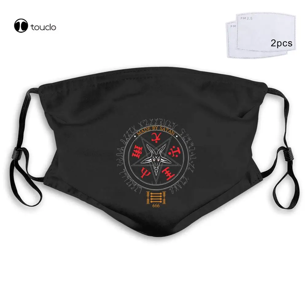 Made By Satan Lucifer Star - 666 Face Mask Filter Pocket Cloth Reusable Washable