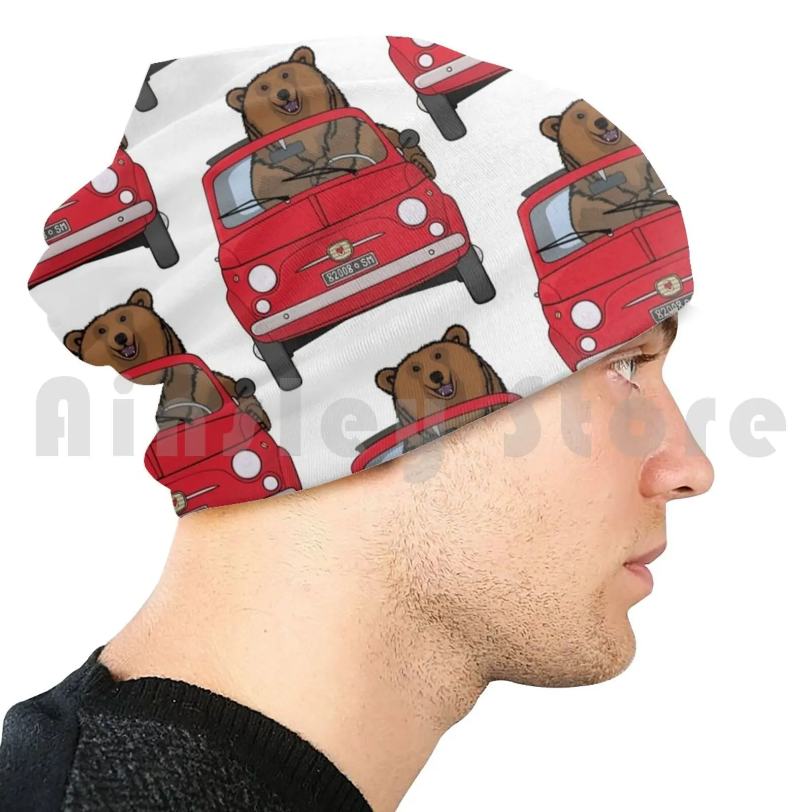 Bear In A Red Classic 500 Beanies قبعة صوفية مريحة كلاسيكية حمراء 500 500 قديمة عتيقة قديمة