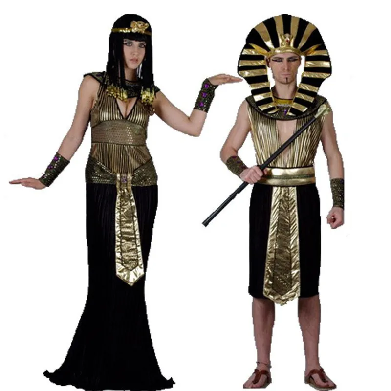 Egypt Pharaoh Cosplay Costumes For Purim Birthday Party Adults Men Women Fancy Dress Costume Holiday