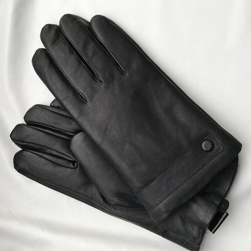 

Men's Cowhide Gloves Velvet Thermal Manufacturer Direct Wholesale Gloves Matte Leather Plus-size Motorcycle Driving Glove