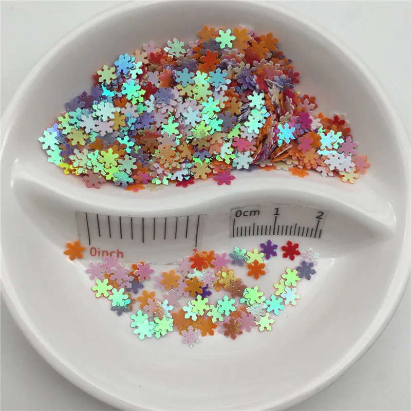 20g 5mm Snowflake PVC loose Sequins Glitter Paillettes for Nail Art Manicure, Wedding Confetti,Accessories for Ornament/Crafts