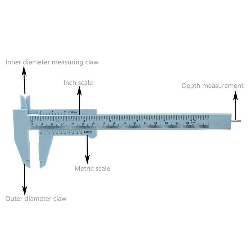 1PC Mini Double Scale Plastic Vernier Caliper Ruler 150mm Portable Eyebrow Ruler Permanent Makeup Tattoo Jewelry Measuring Tool