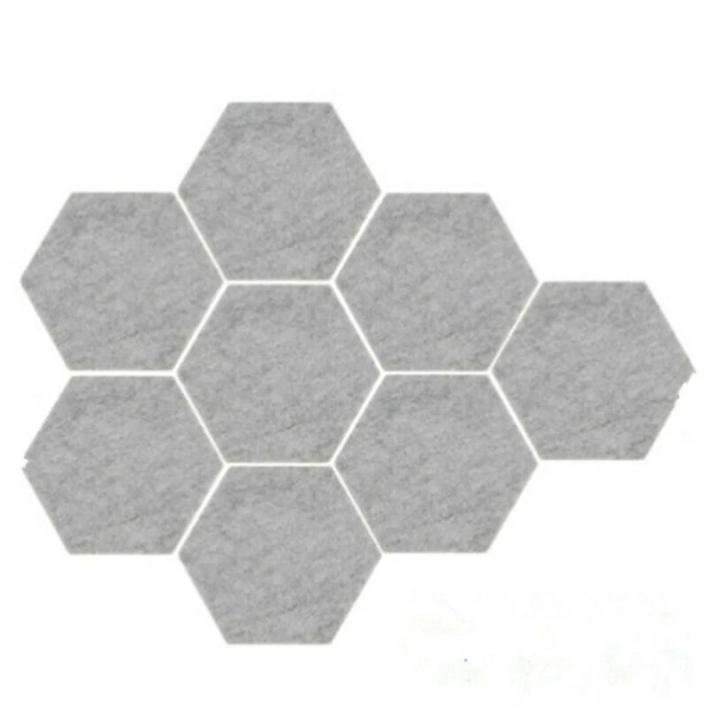 Hexagon Notice Board Self-Adhesive Felt Board Diameter 20cm DIY Photo Wall Decoration for Classroom Kitchen Bedroom Cafe