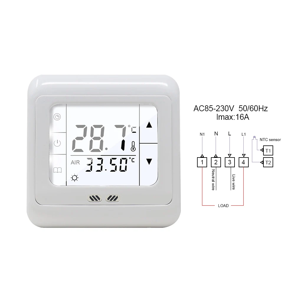 Floor Heating Temperature Controller Auto Control AC 230V Digital Room Thermostat for Warm Floor