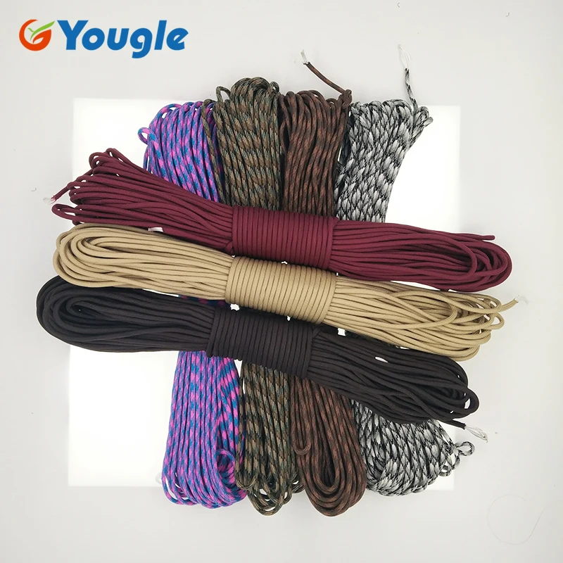 YOUGLE Militery Paracord 550 100ft Rope Paracord Lanyard Accessories Parachute Deg For Outdoor Camping Equipment Survival 67-73