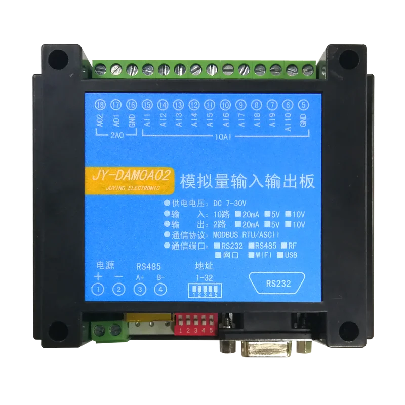 DAM0A02 RS232 + isolated 4854 6 channels 8 10 analog inputs 2 analog relays