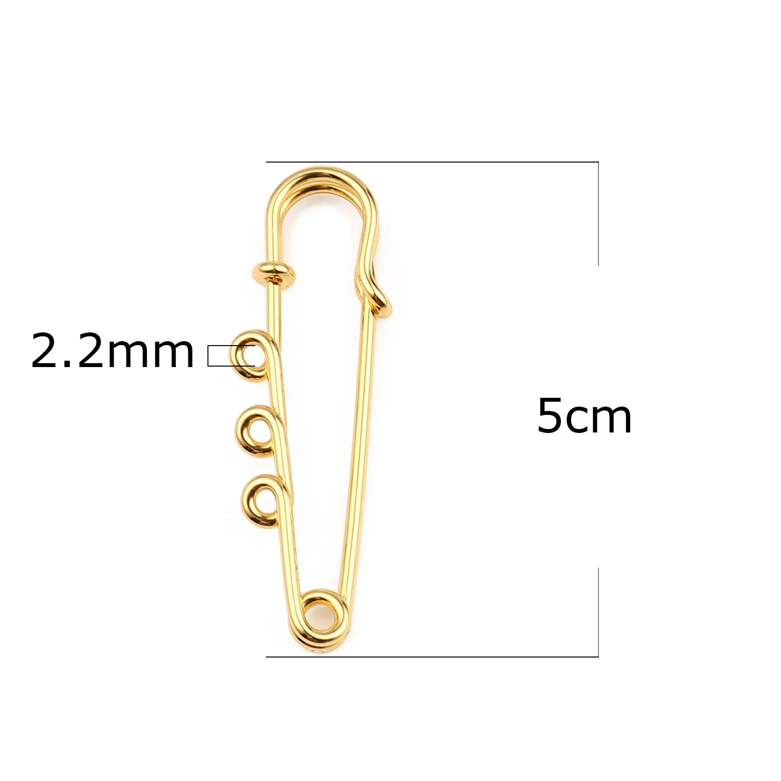 10PCs 5cm Iron Gold Silver Color Safety Pin Brooches Connector Findings for DIY Jewelry Making Craft Findings Sewing Accessories